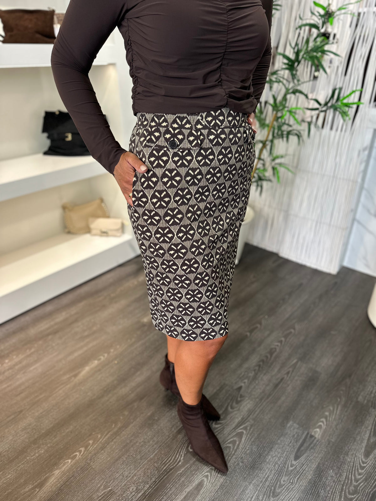 Mi Piace Travel Rok Harvest Ikat print 202871 espresso