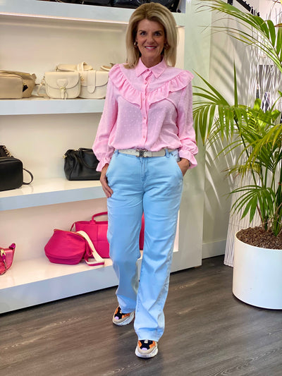 Azzurro Blouse Roezels lichtroze 0078