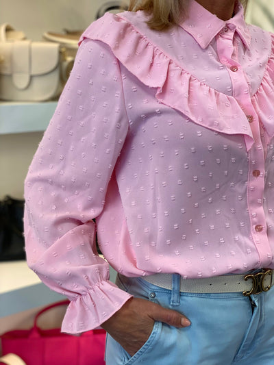 Azzurro Blouse Roezels lichtroze 0078