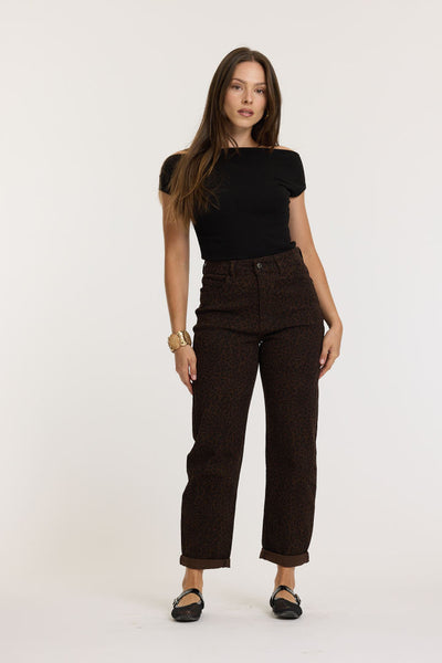 Redial Mom Jeans Leopard 9202