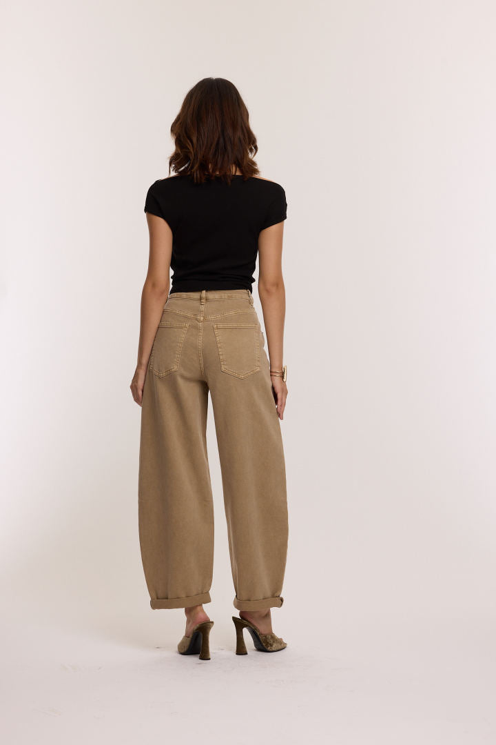 Redial Barrel Jeans Beige 9279-8