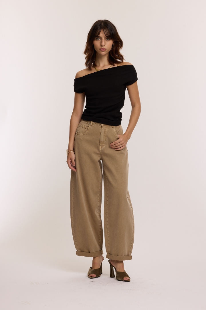Redial Barrel Jeans Beige 9279-8