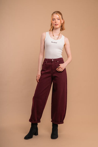 Redial Barrel Jeans Bordeaux 9279-7
