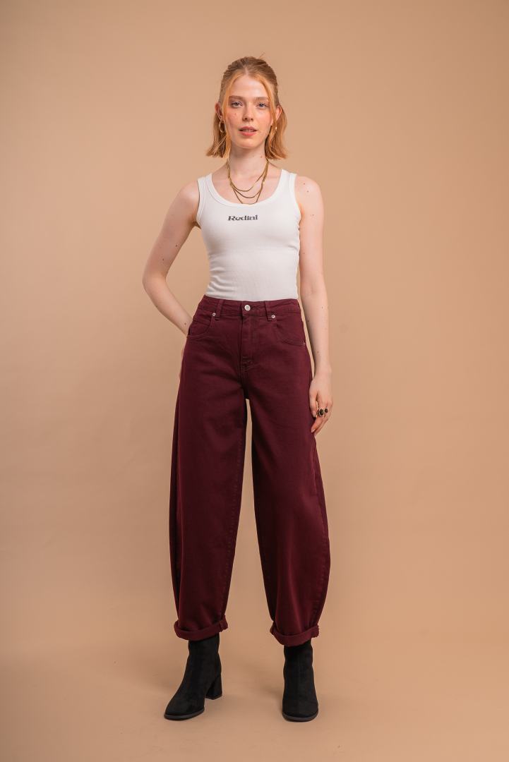 Redial Barrel Jeans Bordeaux 9279-7