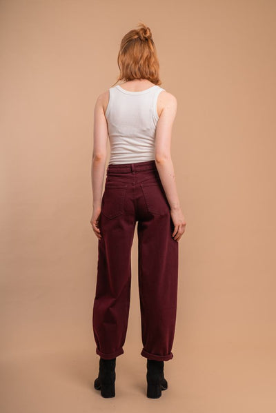 Redial Barrel Jeans Bordeaux 9279-7