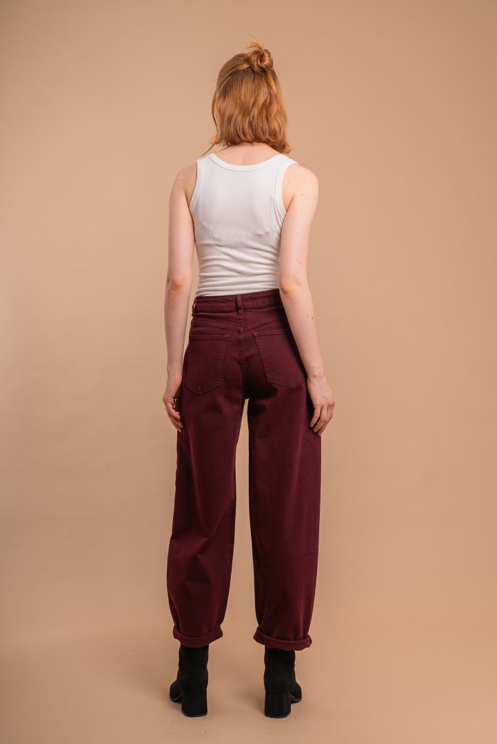 Redial Barrel Jeans Bordeaux 9279-7