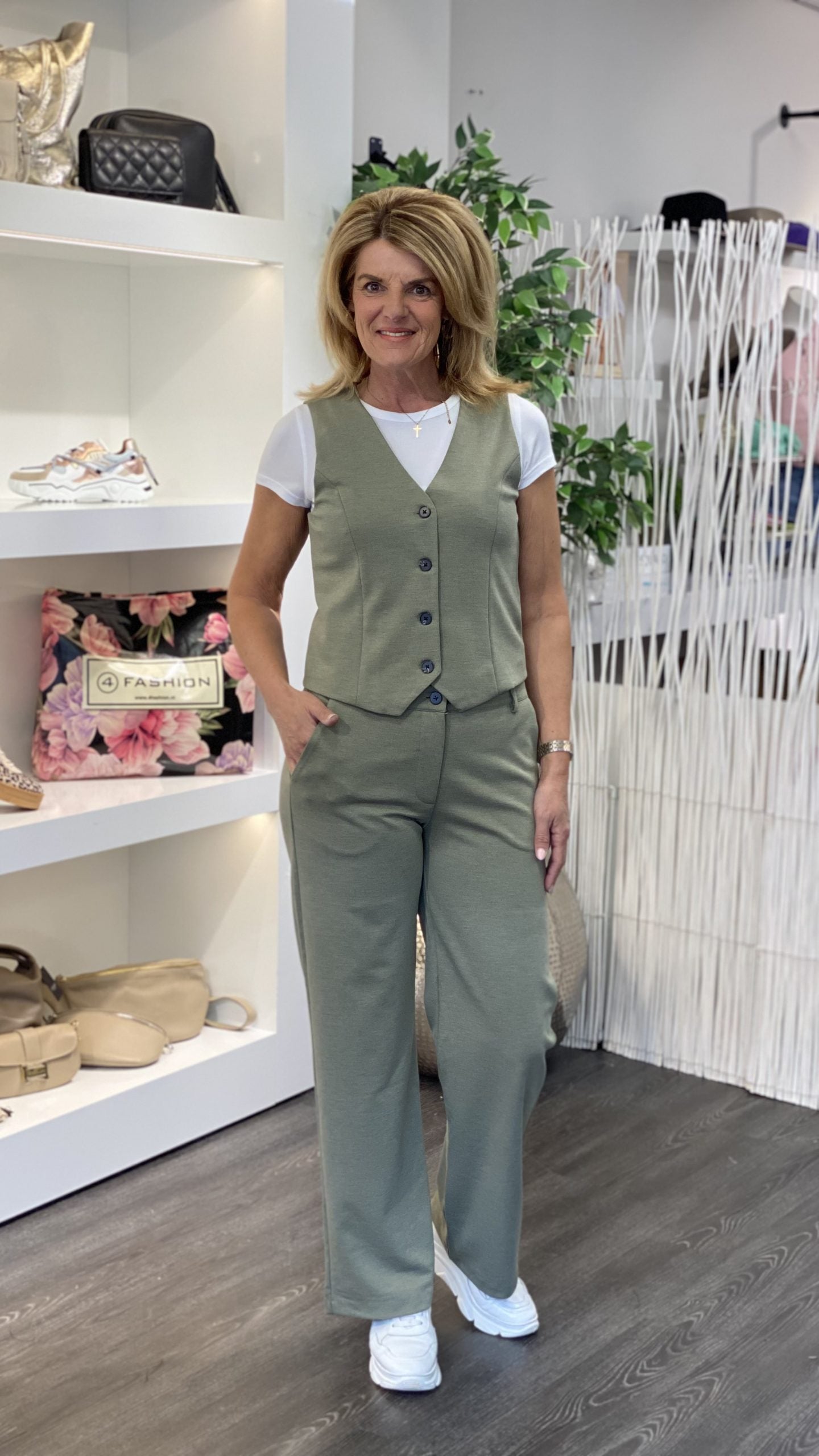 Freequent Nanni Gilet deep lichen green melange