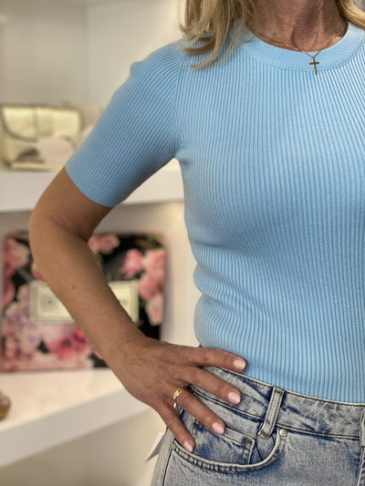 Azzurro Top knite lichtblauw