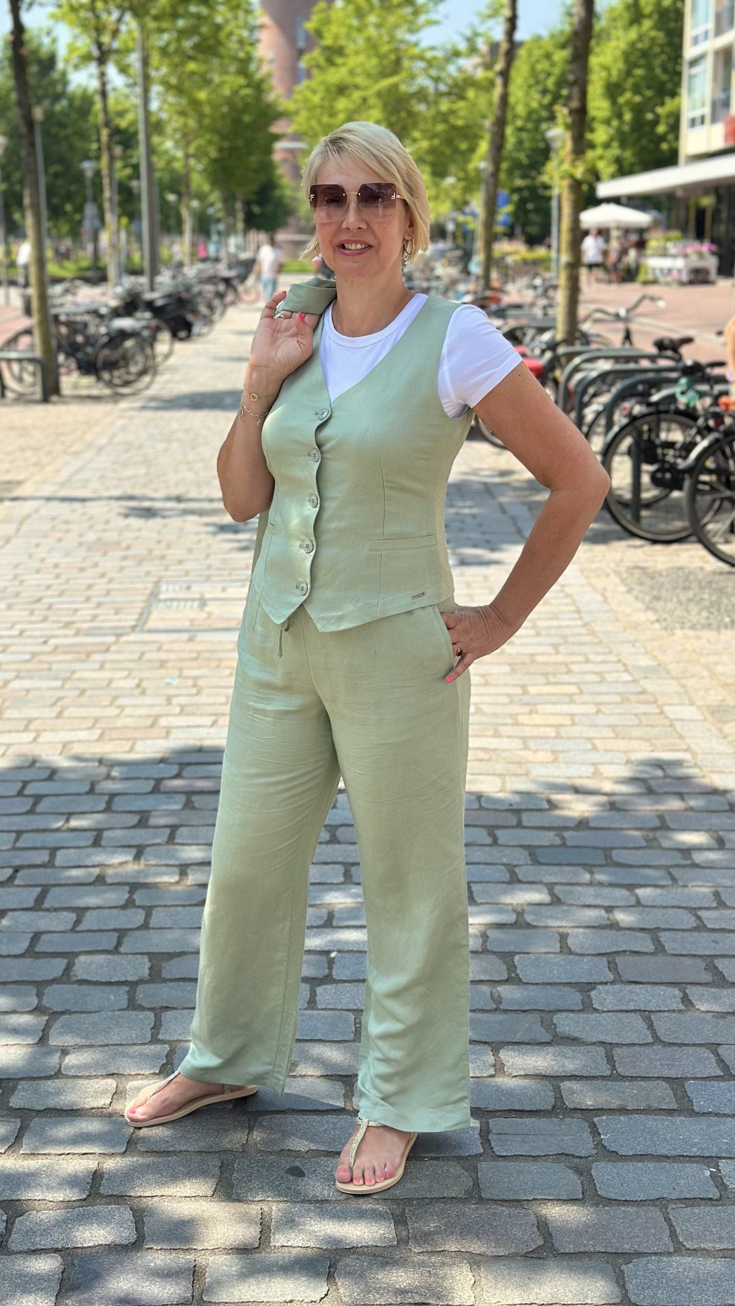 Mi Piace Linnen Broek 2020084 lilypad