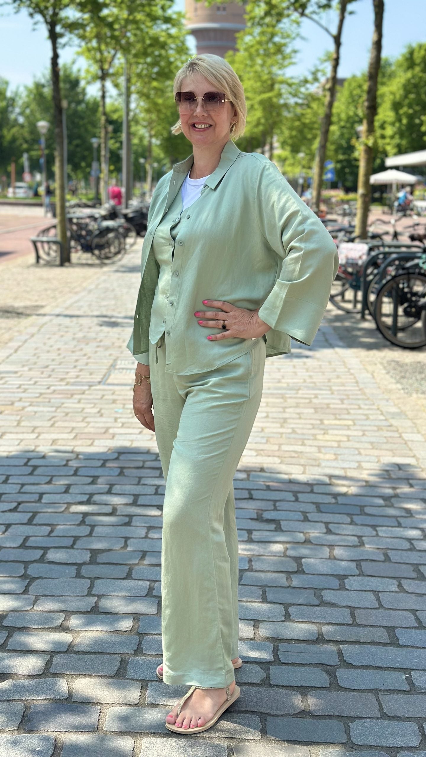 Mi Piace Linnen Broek 2020084 lilypad