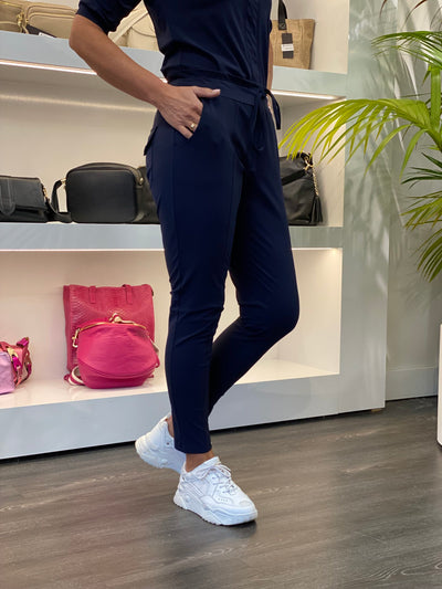 Triple Nine Travelstof Broek Brenda 2101 donkerblauw