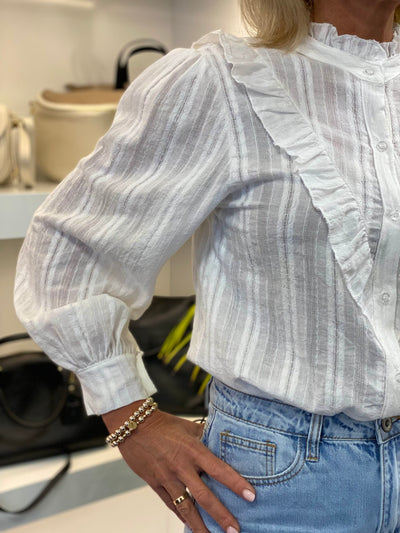 Azzurro Blouse met Roezel offwhite 0279