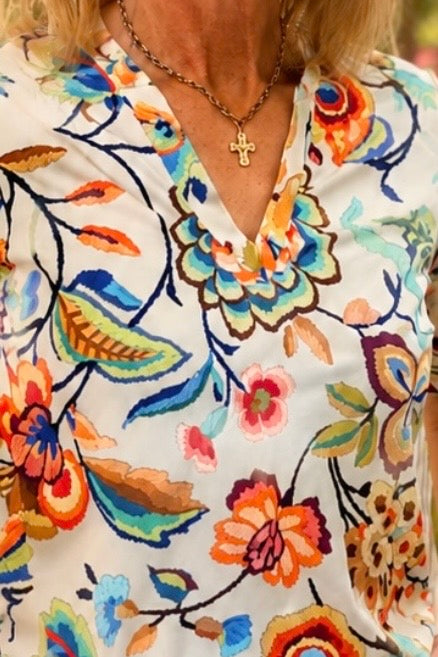 Mi Piace Travelstof Jurk 202605 embroided bloom