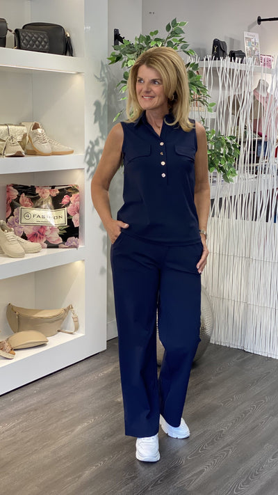 Triple Nine Travelstof Top 6910 donkerblauw