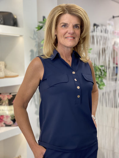 Triple Nine Travelstof Top 6910 donkerblauw