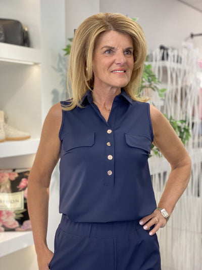 Triple Nine Travelstof Top 6910 donkerblauw