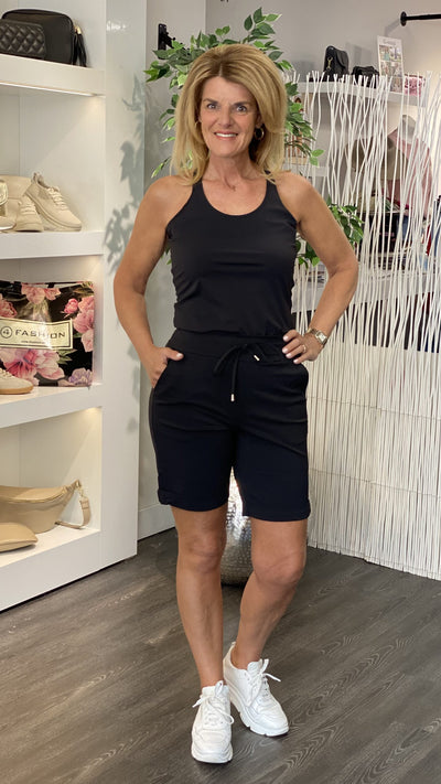 Mi Piace Travelstof Top Cross Band zwart 202531