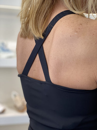 Mi Piace Travelstof Top Cross Band zwart 202531