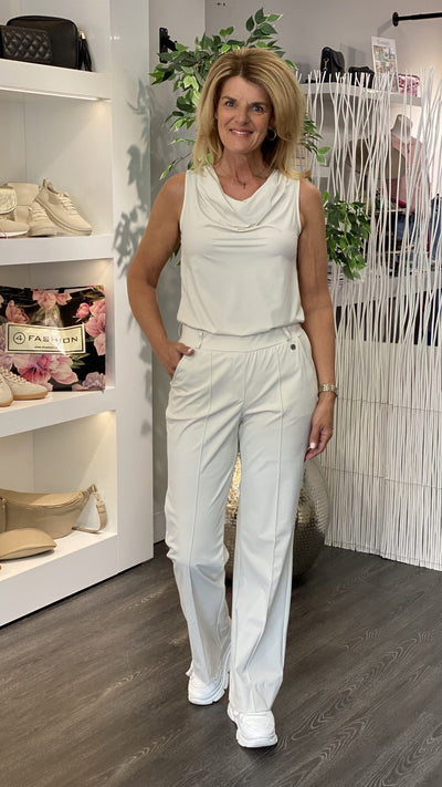 Triple Nine Travelstof Top Watervalhals 6920 off white