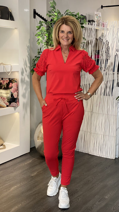 Triple Nine Travelstof Broek 2100 rood