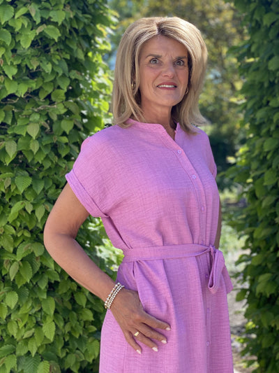 Azzurro Doorknoopjurk 5549 roze