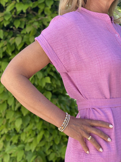 Azzurro Doorknoopjurk 5549 roze