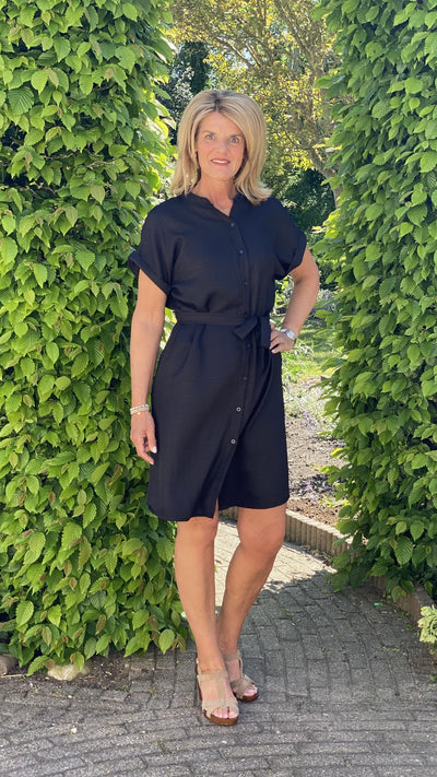 Azzurro Doorknoopjurk 5549 zwart