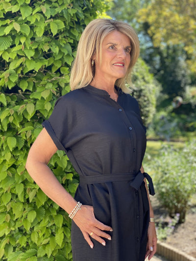 Azzurro Doorknoopjurk 5549 zwart