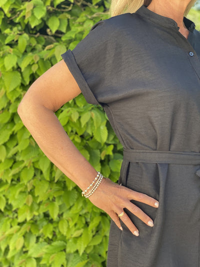 Azzurro Doorknoopjurk 5549 zwart