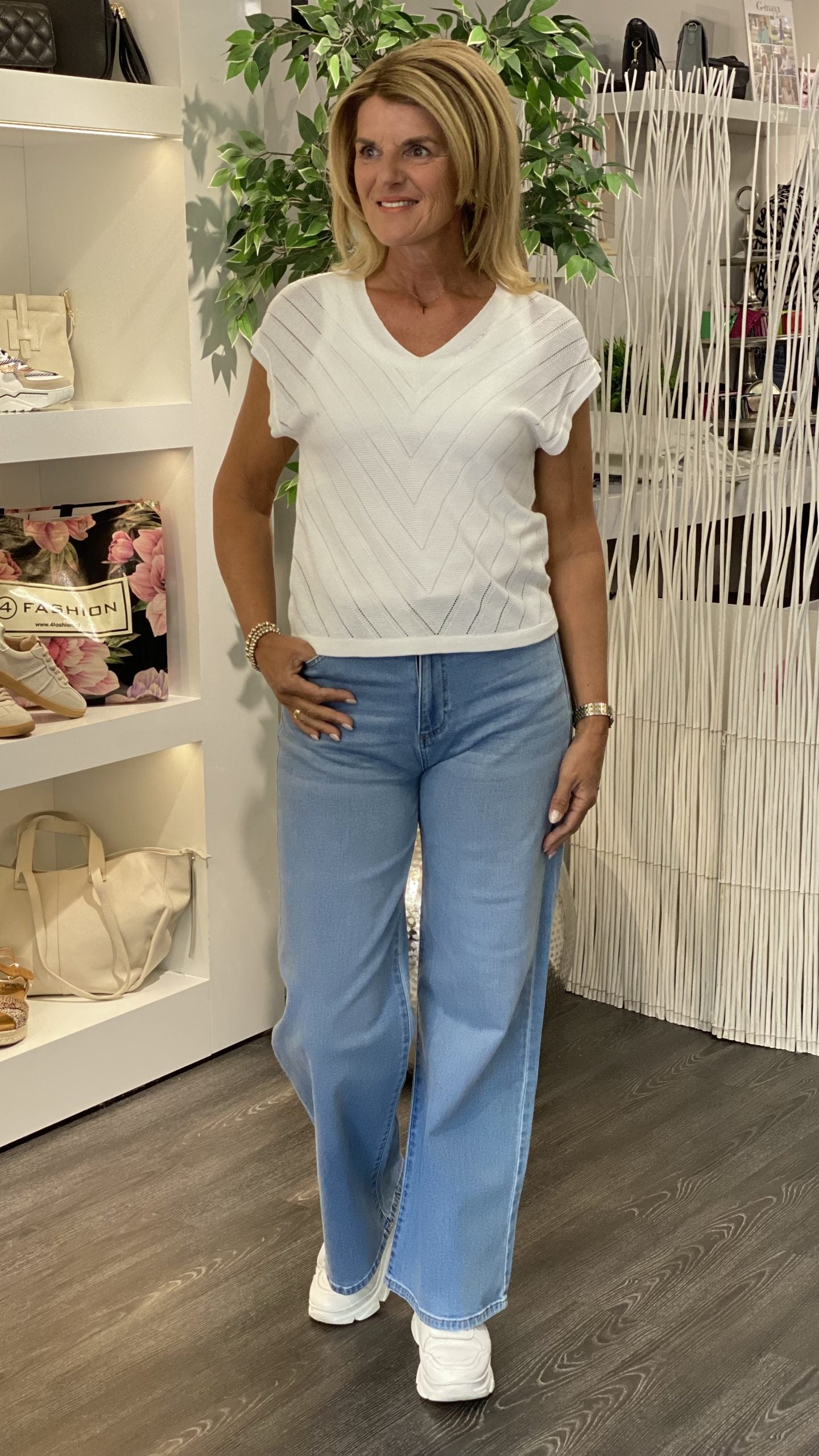 Freequent Elina Pullover brilliant white