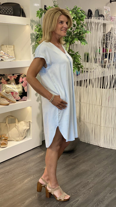 Freequent Renna Jurk light blue denim