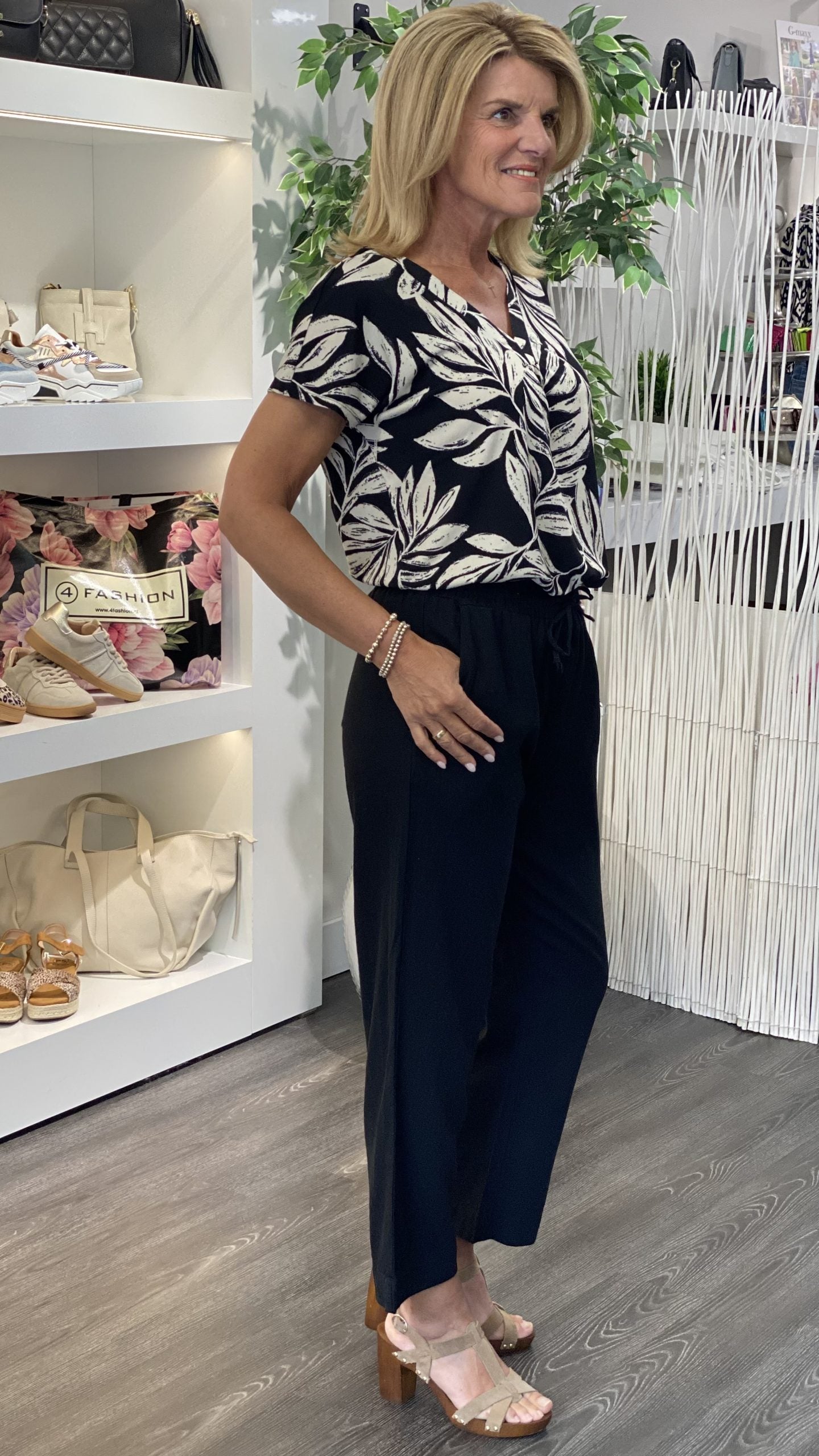 Freequent Linnen Lava Broek Enkellengte zwart