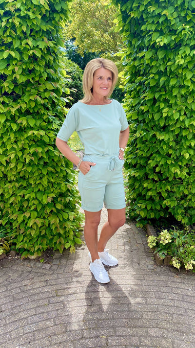 Mi Piace Travelstof Bermuda Broek lilypad groen 202589