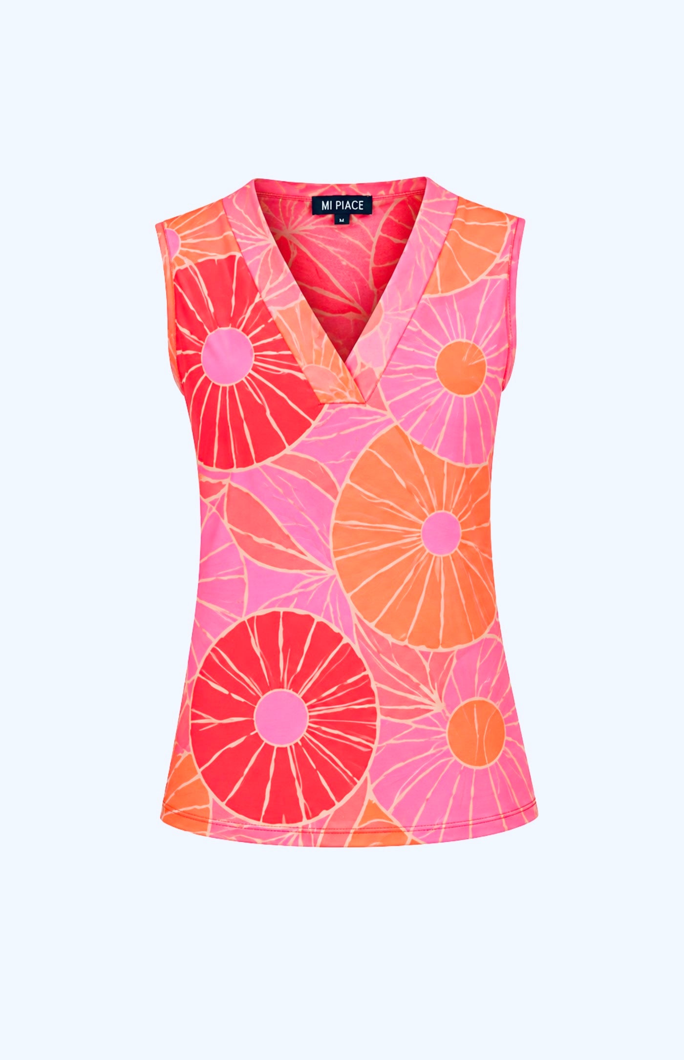 Mi Piace Travelstof Mouwloze Top 202425 Coral Desert anemone print