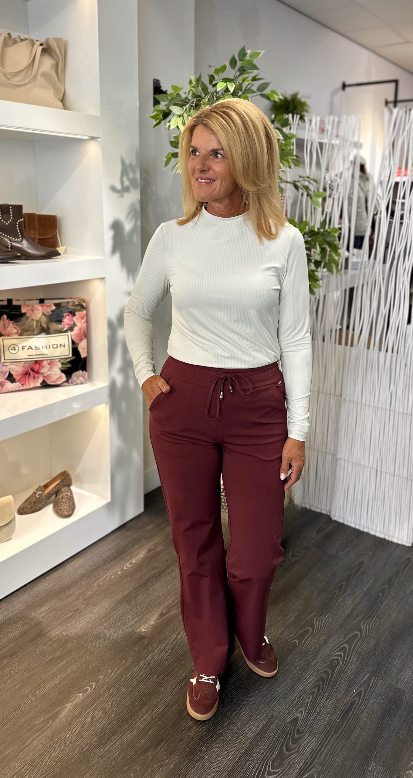 Mi Piace Travelstof viscose Shirt 202643 off white