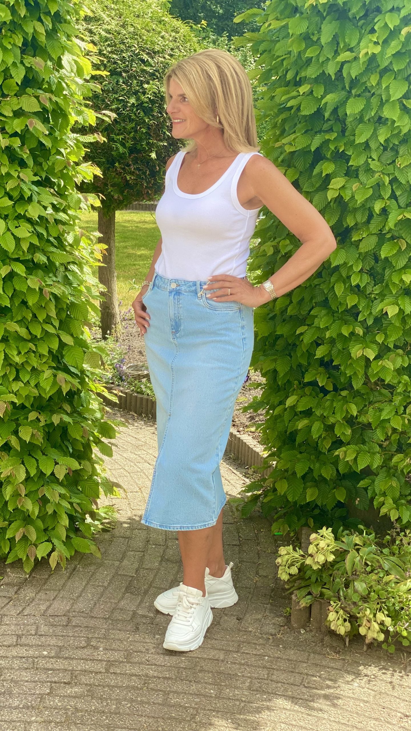 Red Button Sibelle Straight denim spijker  Rok bleach