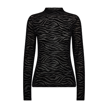 Freequent Iska Top zwart zebra