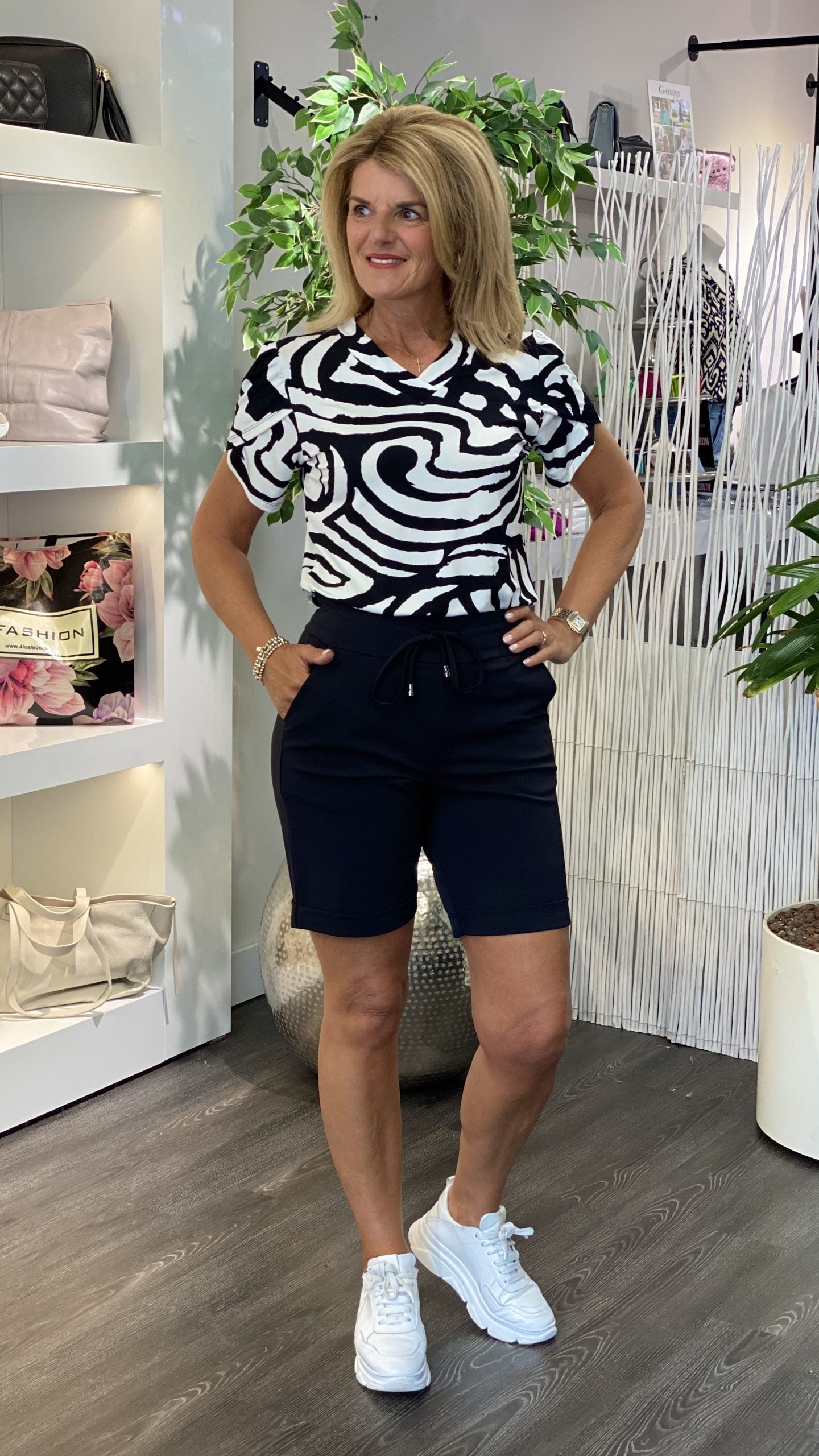 Zoso Claudia Top black white