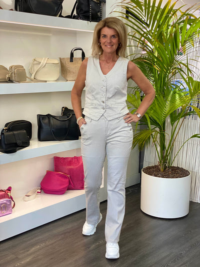 Red Button Gilet Coloured Denim Stripe kit