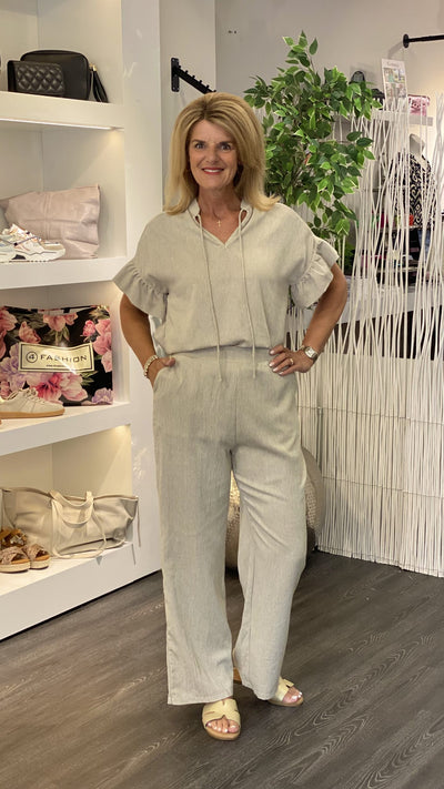 Azzurro Wijde Broek 9759 beige