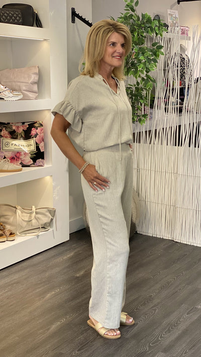 Azzurro Wijde Broek 9759 beige