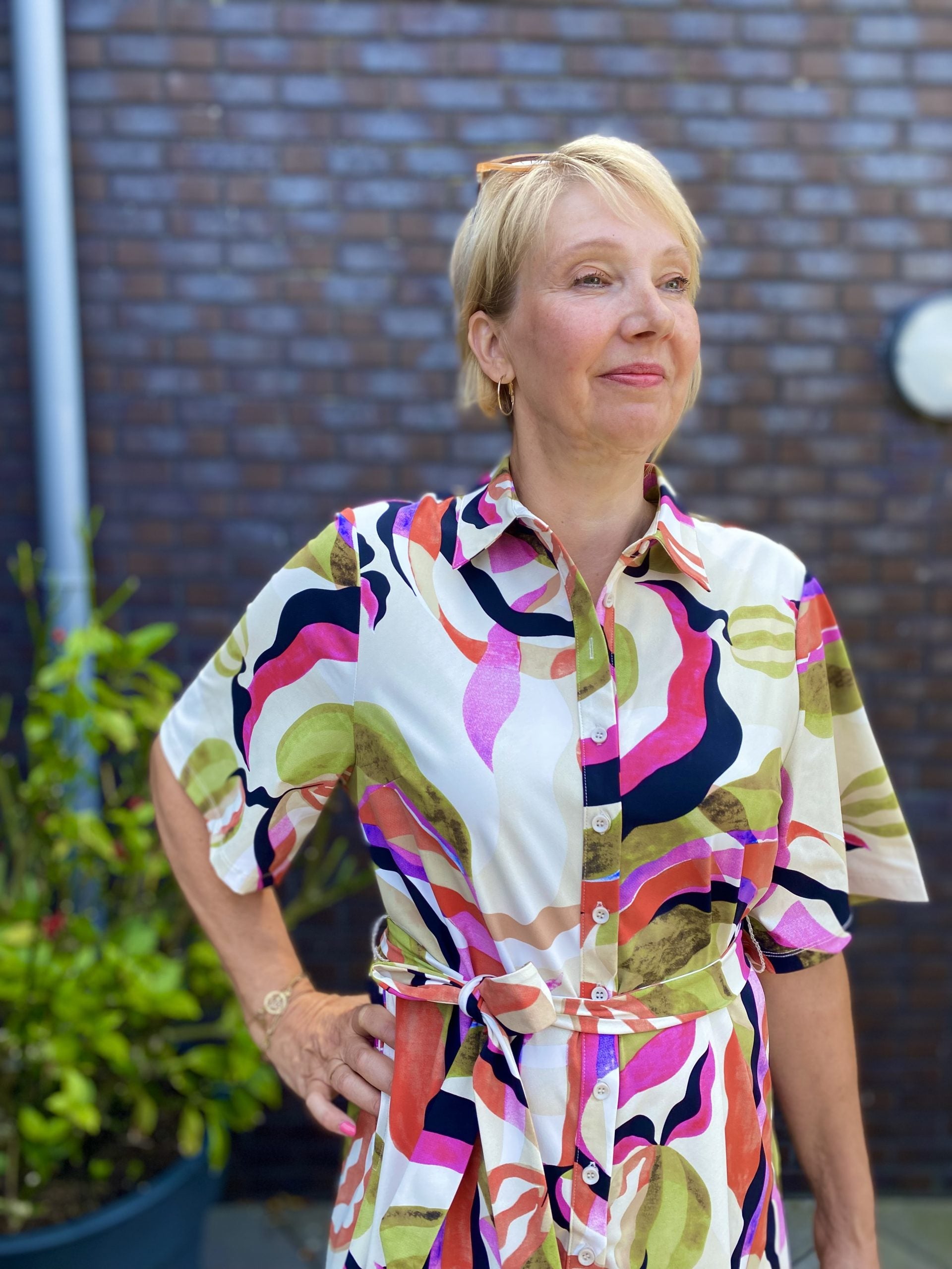 Mi Piace Travelstof Jurk multicolour picasso print 202614