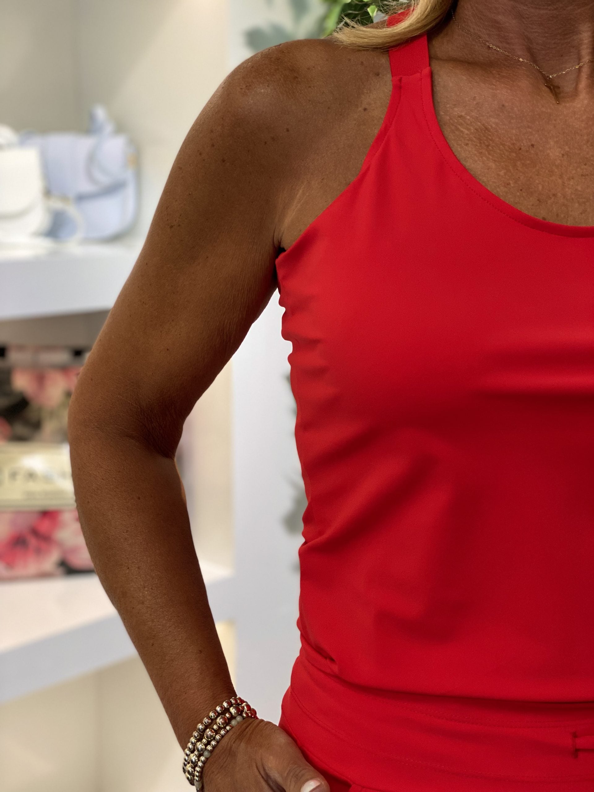 Mi Piace Travelstof Top Cross Band rood 202531