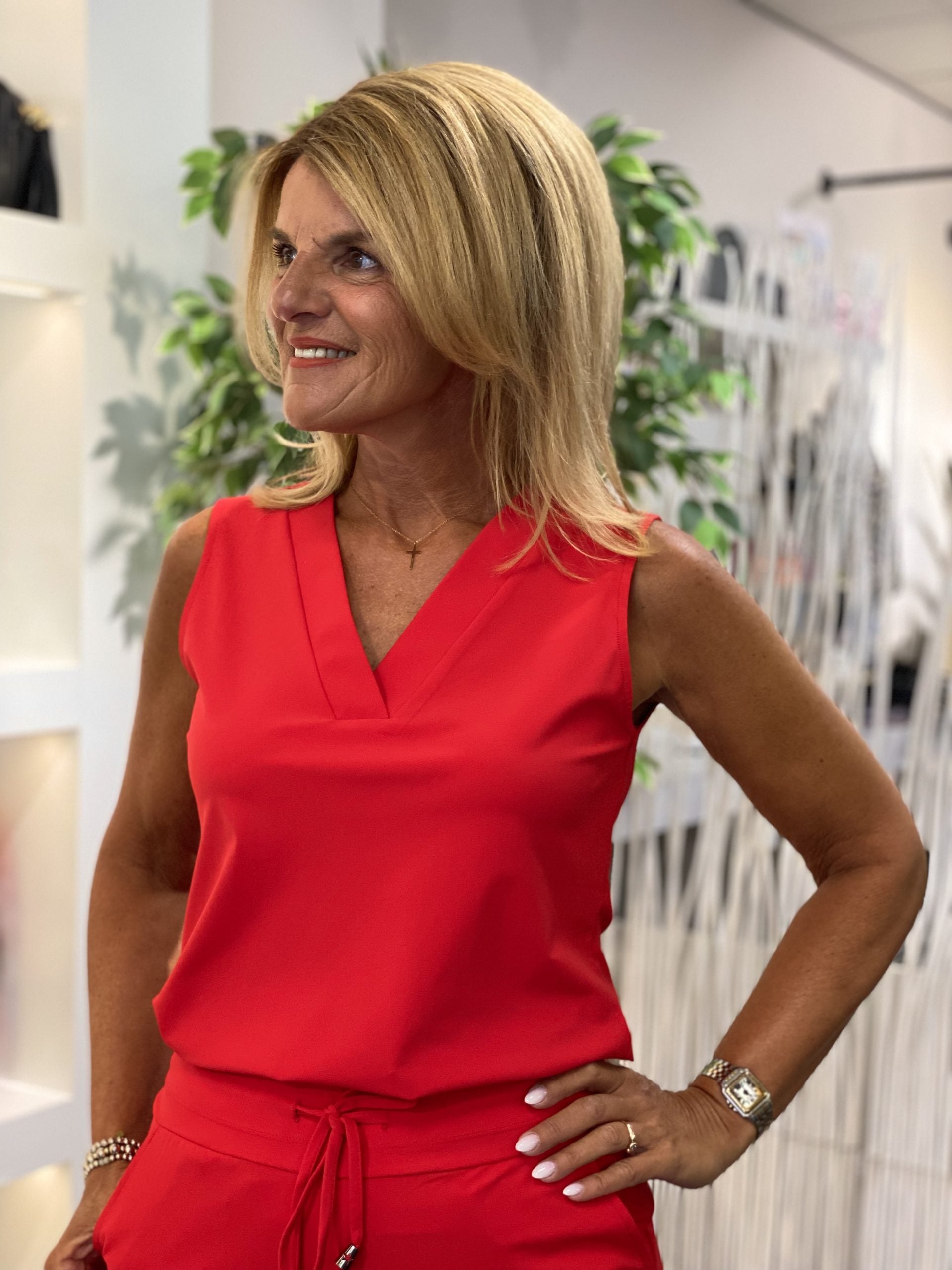 Mi Piace Travelstof Mouwloze Top rood 202425