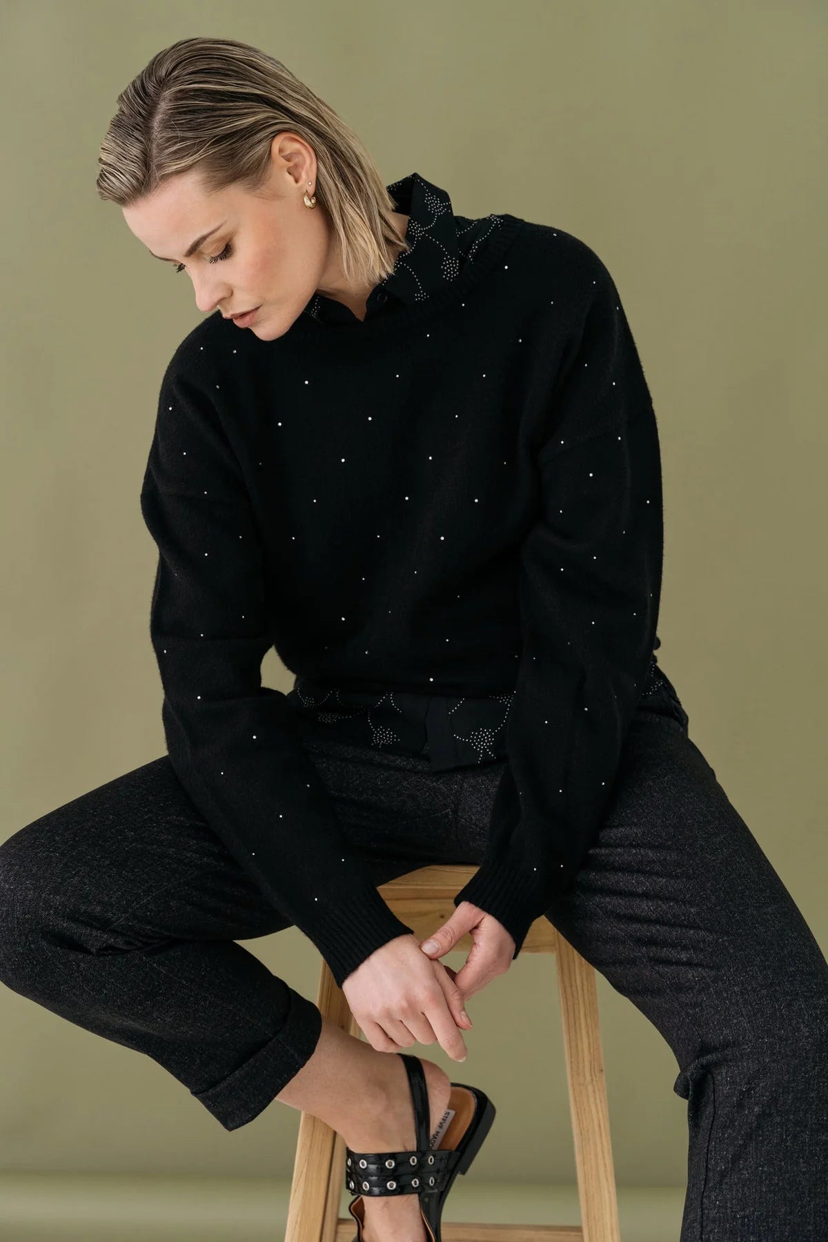 Maicazz Pepita Sweater zwart