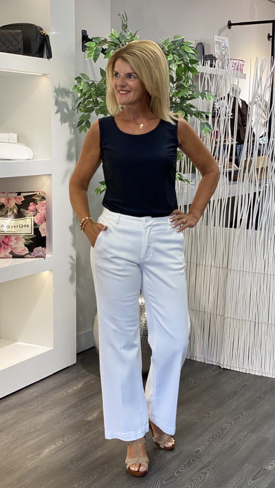 Angelle Milan Travelstof Mouwloze Top 1654 zwart