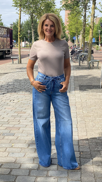 Mi Piace Basic T-shirt top taupe 2020056