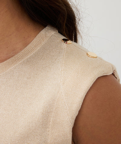 Esqualo Singlet Top Lurex SP25.31003 ivory