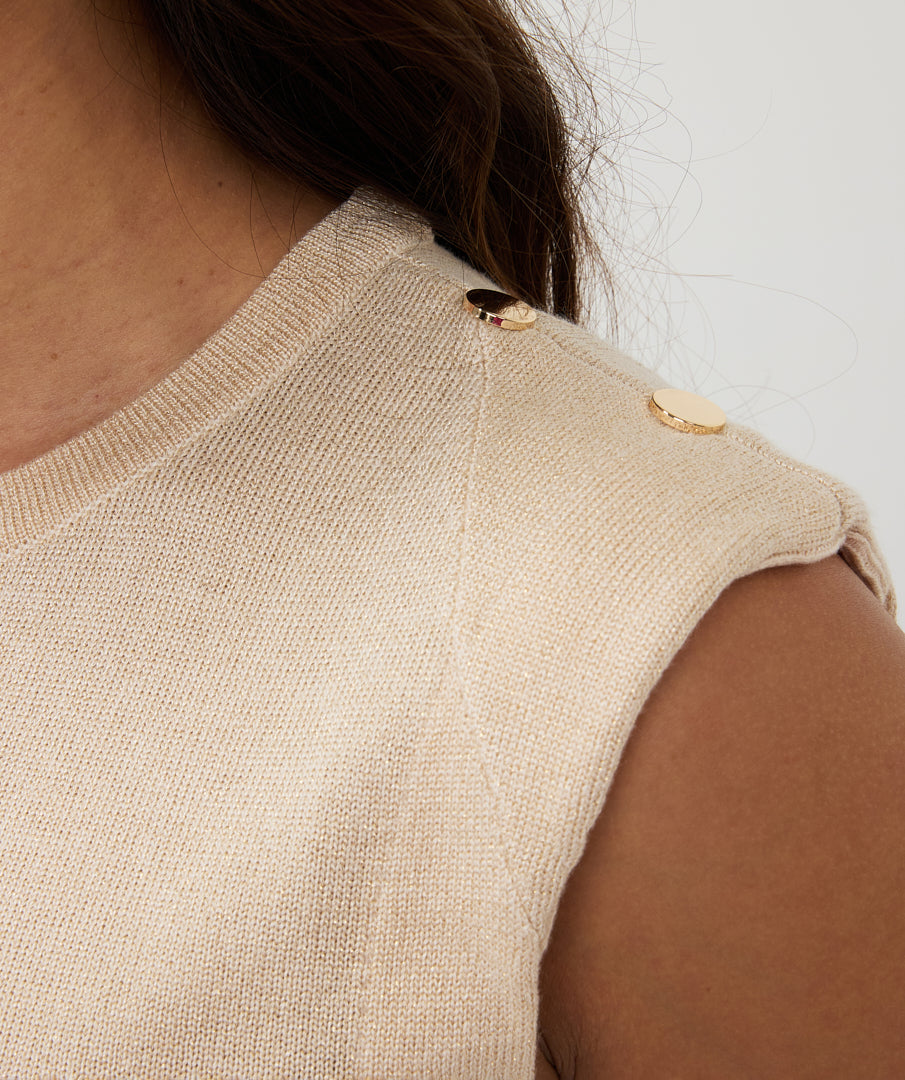 Esqualo Singlet Top Lurex SP25.31003 ivory