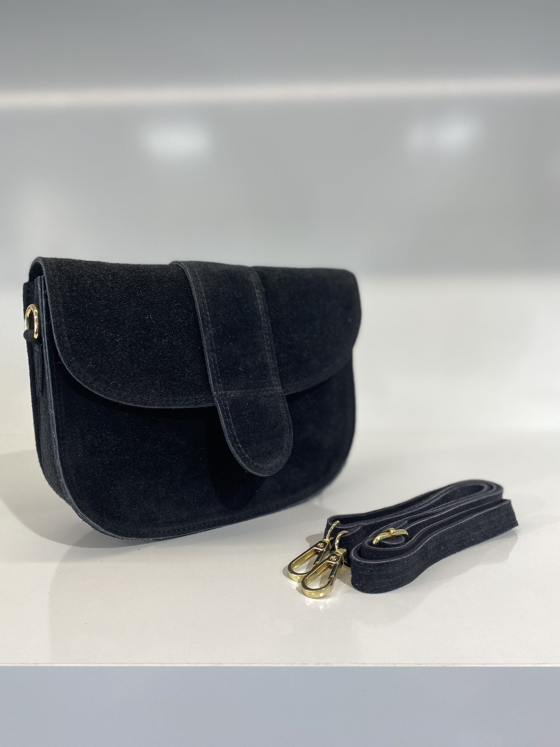 Maan Tas Suede Zwart T230